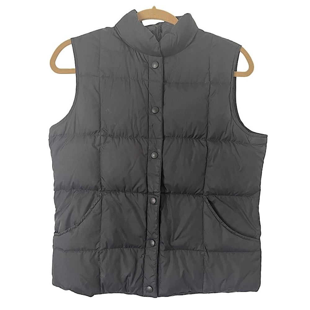 Lands End Black Puffer Down Vest Men’s‎ Small